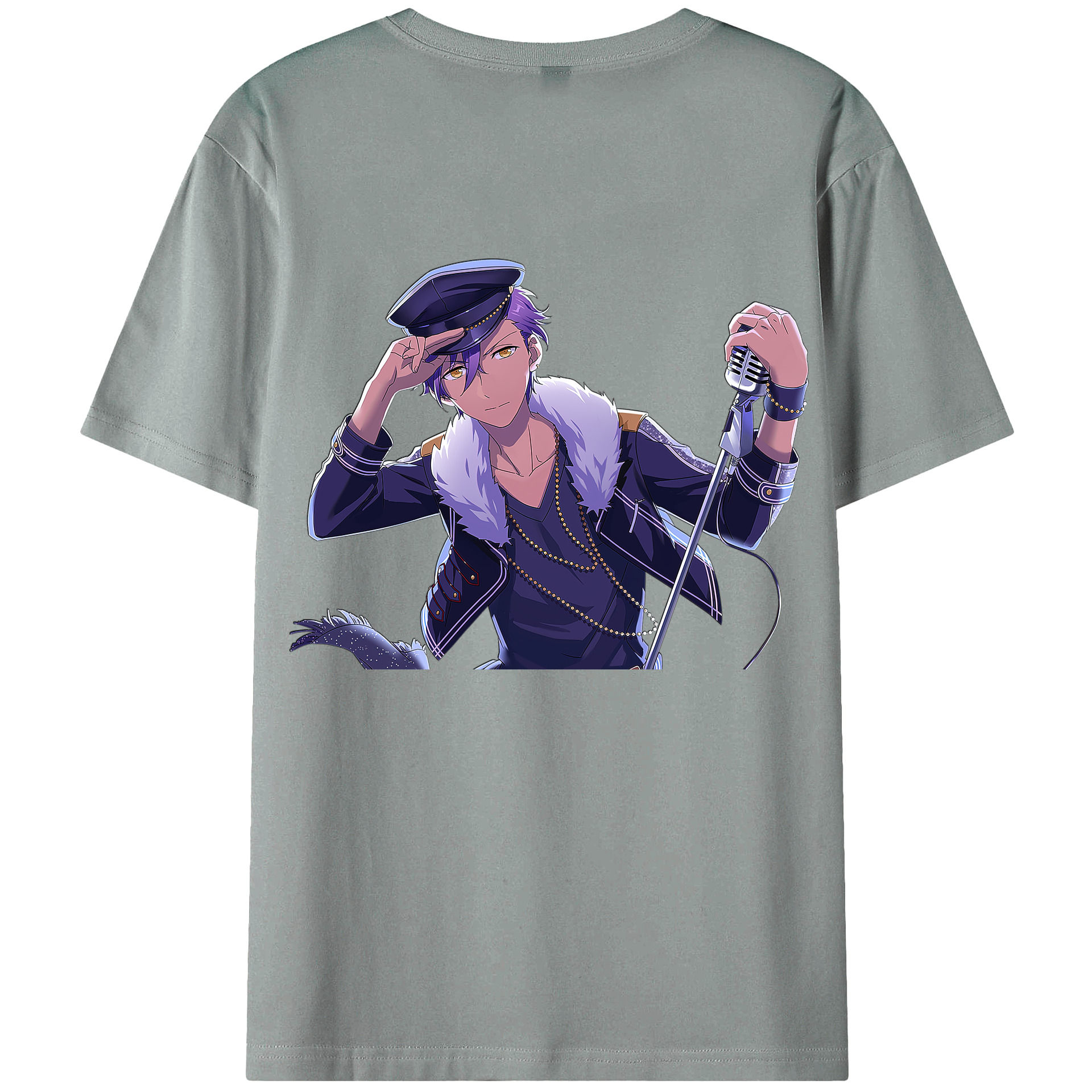 （画像用） あんさんぶるスターズ! Ensemble Stars 綿100％ メンズ半袖Tシャツ（バックプリント） 通気性